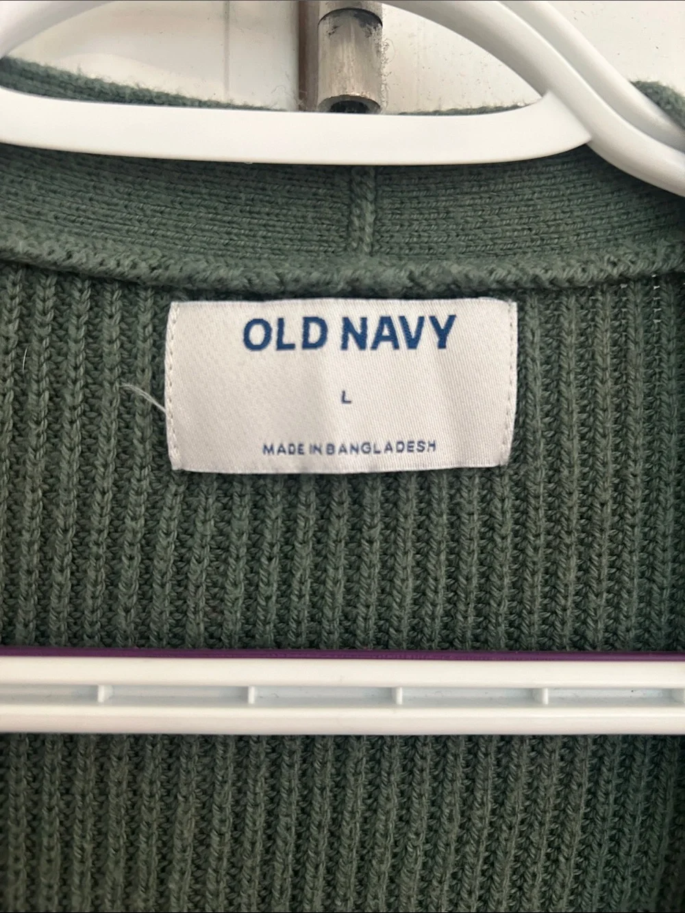 Old Navy Women's Olive Green Open-Front Ribbed Cardigan with Pockets